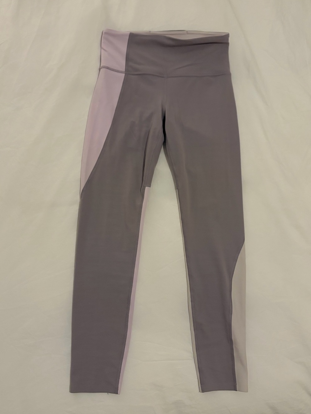 Athleta Colorblock Leggings in Lavender & Gray